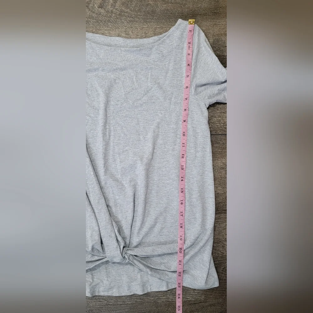 Lilly Pulitzer Maci Twist Front Top Women's S Grey 3/4 Sleeve Pima Cotton Stretc - Picture 11 of 13